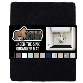 Gorilla Grip Original Premium Under Sink Mat Liner, 24x50, Non-Adhesive Absorbent Organizer Mats, Durable and Strong Waterproof Shelf Liners for Under Kitchen Sinks, Bathroom, Laundry Room, Black