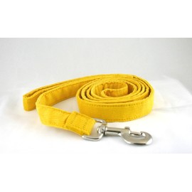 The Good Dog Company Hemp Corduroy Leash - 6 ft (1 Inch Width, Marigold)