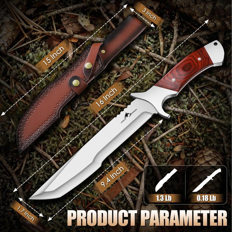 Purple Dragon Machete for Cutting Trees Heavy Duty for Bushcraft
