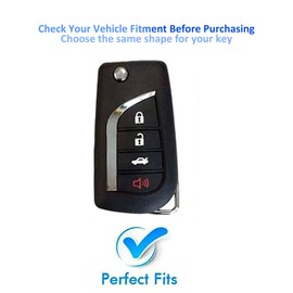 YHC Key Fob Cover for Toyota with Gold Keychain Key Shell fit Camry RAV4 Corolla (green)