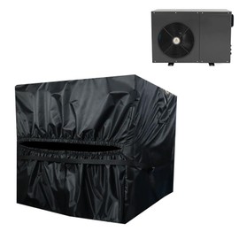 Pool Heater Cover, 420D Oxford Waterproof Pool Heat Pump Cover with Strap, Winter Pool Pump Equipment Cover, Keeping Warm for Outdoor Use