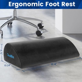 CloudBliss Foot Rest for Under Desk at Work,Office Desk Accessories with Soft Foam and Washable Removable Cover, Foot Stool for Office, Car, Home to Foot Support and Relax Ankles, Gray