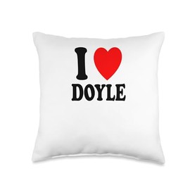 I Heart (Love) Doyle Cute Matching Couple Spouse Married Throw Pillow