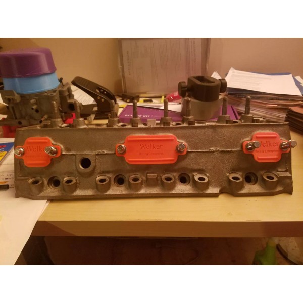 Unbranded Small Block Chevy Exhaust Block Off Plate - ORANGE