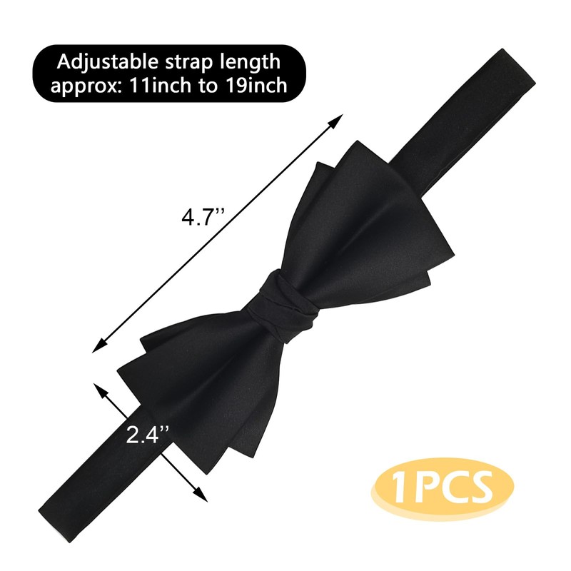 Mebamce Adjustable Bowtie Men Senior Bowtie Pre-Tied Bow Tie Classic