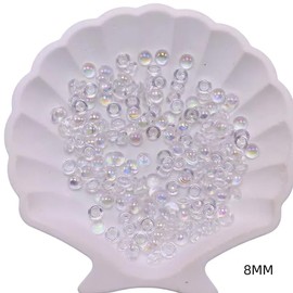 190pcs ABS Pearl Beads Clear Half Round Pearls Bead 8mm Flatback Craft Beads for Embellishment DIY Crafting