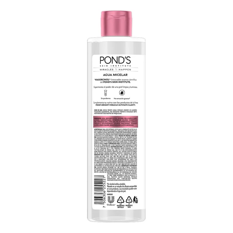 Agua Micelar Ponds Bright Miracle 300ml Todo Tipo De Piel