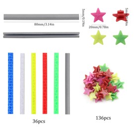 Kapokr Pack of 172 Spoke Reflectors Bicycle Colourful Cat Eyes Bicycle Reflectors Set Stars Bicycle Accessories Children's Bicycle Reflectors Spoke for Girls and Boys