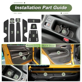 BSTW Car Non-Slip Mats for Jeep Avenger SUV (2023-2025), Faithful Rubber Mat for Centre Console, Cup Holder & Door Holders, Suitable for Jeep Avenger EV, Hybrid, 4x4, 4XE (Black)