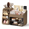 Makeup Organizer with Adjustable Brush Holder for Vanity, Large Skincare