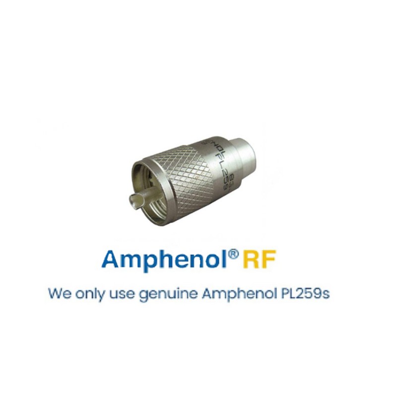 AMPHENOL ALPHA - 85ft RG8u Coax Cable with AMPHENOL PL259s
