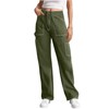 Women High Waisted Cargo Pants Wide Leg Casual Pants 6