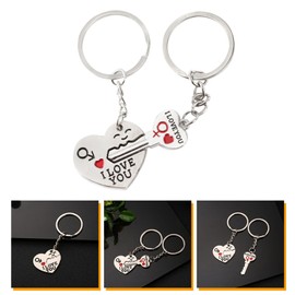 JK Home Pair Valentines Keyrings - I Love You Heart & Key Chain Ring - Funny Couples Keychains - Cute Gifts Keyfob Love for Boyfriend Girlfriend Him Her Present for Husband Wife His Hers Key Rings