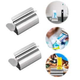 MILANQW Tube Squeezer Extractor 2 Pcs Pipe Squeezer Ointment Squeezer Stainless Steel Tube Roller Multi-functional Manual Rotary Toothpaste Scraper Tube Squeezer Toothpaste Cleanser Squeezer Simple