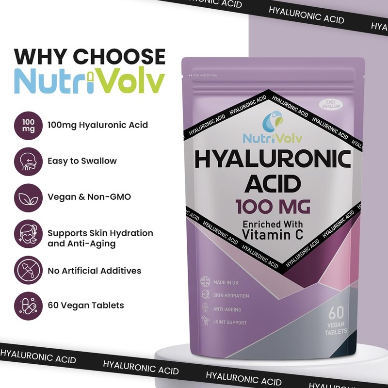 Hyaluronic Acid 100mg & Vitamin C | 60 Tablets |