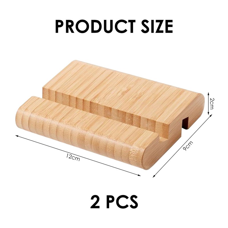 DHSBGWSX 2 Pack Bamboo Stand Tablet Stand Desk Stand Decoration