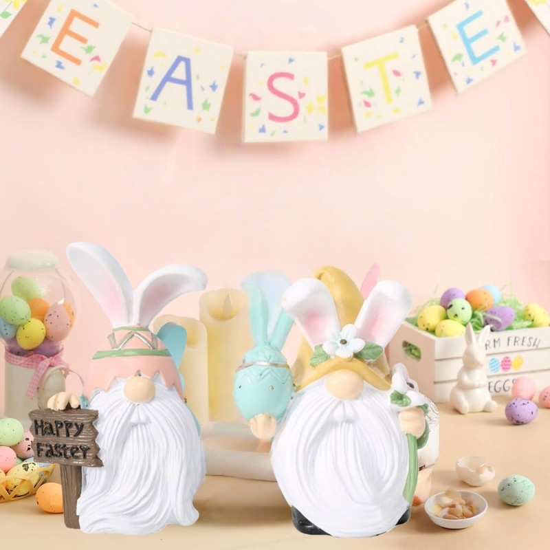 Pujipu Easter Gnomes, Easters Decorations, Resin Spring Gnome Figurine, Easters