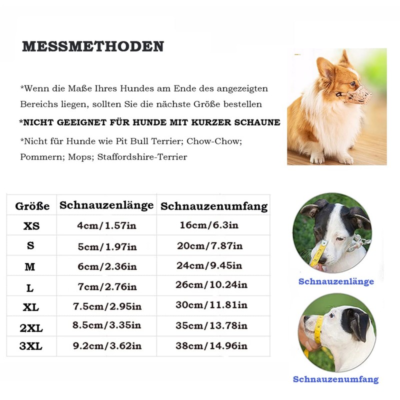 Dog Muzzle for Small, Medium, Large Dogs, Prevents Biting, Chewing