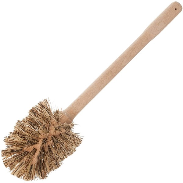 REDECKER Union Fiber Toilet Brush with Untreated Beechwood Handle, Durable Natural Stiff Bristles, 15", Made in Germany