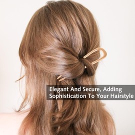 2pcs French Hair Pins, Metal U Shaped Hair Fork Sticks Metal Hairpin Elegant Updo Chignon Pins Extra Long French Hair Pin for Women Girls Buns Hair Styling Accessories (1 Gold & 1 Silver)