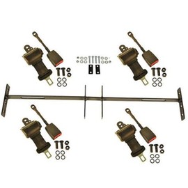 Golf Cart Seat Belt Kit with Bracket/Bar Compatible with Club Car, Yamaha, EZGO
