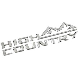 1pc Rear Tailgate High Country Naneplate Emblem 3D Badge Replacement for 2019-2021 Chevy Silverado (Chrome)