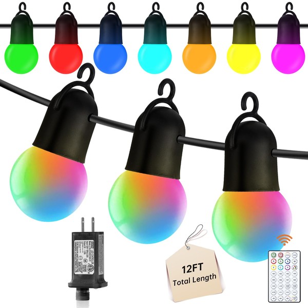 SWEIFI RGB Outdoor String Light, 25ft LED Terrace Light with