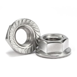 M5 x 0,8 mm, tuercas de bloqueo hexagonales de brida dentada, 100 piezas de acero inoxidable 304 18-8, rosca completa, hexagonal, acabado brillante de SG TZH