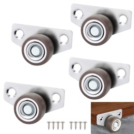 4Pcs 1 Inch Side Mount Caster Wheels,Non Swivel Rigid Casters with 8 Screws,25 lbs Capacity per Caster,Low Profile Metal Wheels for Furniture,Cabinets,Trundle Beds,Drawers,DIY Projects