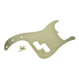 KAISH 13-Hole Metal Aluminium Anodized Left Handed P Bass Style Pickguard American Modern Style Standard Bass Pick Guard for Precision P Bass Gold