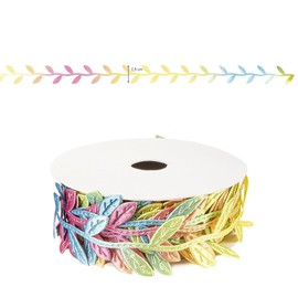 Ideen mit Herz Fabric Ribbon | Leaves with Colour Gradient | DIY | Gift Ribbon | Decorative Ribbon | 5 m Long | 2.5 cm Wide