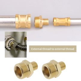 The Lord of the Tools 2PCS Pressure Washer Adapter M22x1.5 Male Thread to G1/4 Inch Male Nipple Plug Brass Coupling Reducer Hose Joining Connection Adapter Connector for Hose