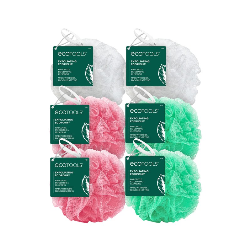 Ecotools Exfoliating Ecopouf (Pack of 6); Fine Netting Pouf; Rich