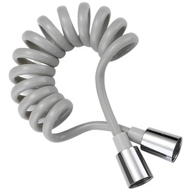 Spring Type Shower Hose, Bathroom Spiral Hose Shower Hose, 2 Metres Extendable Copper Interface Shower Hose for Sprayer Toilet Bidet Sink Tap (Grey)