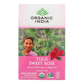 UD_Organic India Tulsi Tea Sweet Rose - 18 Tea Bags - Case Of 6