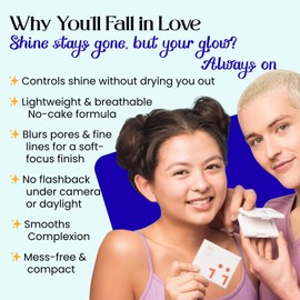 M2U NYC Dark Compact Powder Makeup for Oil Control – Lightweight, Breathable, Longwear Blurring Poreless Matte Pressed Powder with Soft, Airbrush Finish – Controls Shine & Smooths Complexion (0.32 oz)