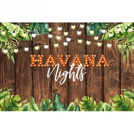 Havana Nights Backdrop for Photography Jungle Plank Lights Decoration Party Props Studio Photo Backdrop Banner (8x6ft)