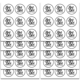 Mobiusea Creation Fathers Day Stickers | 90-Pack for Fathers Day Card | 1.4 inch | Happy Fathers Day Stickers | Black and White Best Dad Ever Labels
