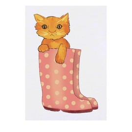 'Kitten In Wellington Boots' Temporary Tattoo - Water Resistant, Skin-Safe, Non-Toxic Transfer (TO00085855)