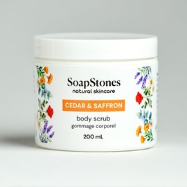 Soapstones Natural Skincare Body Scrub (7oz, Cedar & Saffron)