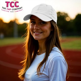 Unisex Classic Baseball Cap | Low Profile Soft Top Unstructured Cotton Baseball Cap | Adjustable Size Buckle for Women Men - White