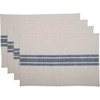 Piper Classics Market Place Blue Grain Sack Stripe Placemats, Set