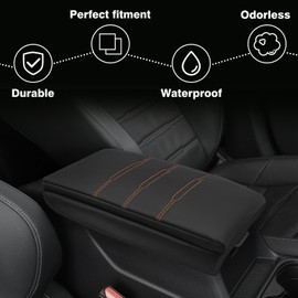 Muslogy Center Console Cover Extra Thick Armrest Pad Compatible with Honda CR-V 2023+ & CRV Hybrid Accessories Arm Rest Cushion Padding Anti-Scratch Middle Console Pad Leather Armrest Lid Protector