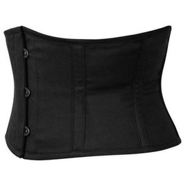 Womens Waist Trainer Cincher Heavy Duty Steel Boned Underbust Waspie Cotton Corset (as1, alpha, xx_s, regular, regular, Black)