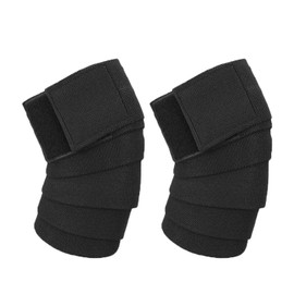 1 Par Rodilleras de Compresión – Vendaje Elástico Ajustable y Extra Largo para Soporte de Rodilla en Gym, Crossfit, Running, Fitness, Levantamiento de Pesas, Sentadillas y Deportes (Negro)