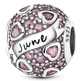 MULA Birthstone Charms 925 Sterling Silver Charms for Bracelets and Necklaces Dangle Pendants Beads Happy Birthday Charms with 5A Cubic Zirconia Birthday Mothers Day Jewelry