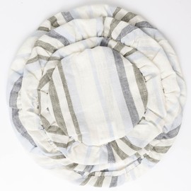 100% Linen Bowl Covers Reusable For Bread Proofing, 4 Pcs Elastic Cloth Fabric Colorful Stripe Bowl Covers, 5.9 * 7.9 * 9.8 * 11.8 Inches, Colorful 2