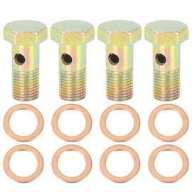 X AUTOHAUX 4 Sets M12x1.25mm Metric Thread Banjo Bolts Brake Fitting Adapter with M12 Washers