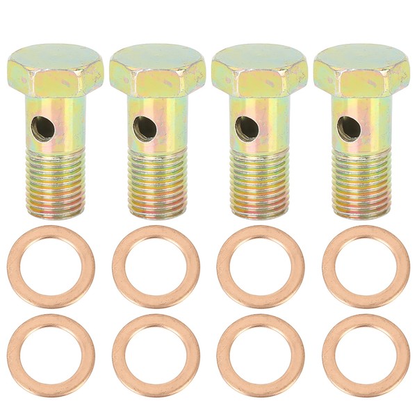 X AUTOHAUX 4 Sets M12x1.25mm Metric Thread Banjo Bolts Brake