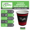 1000 Pack - 12oz Classic Durable Disposable Paper Coffee Hot